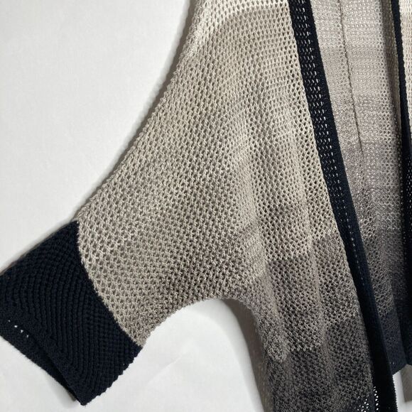 Westbound Wms L Open Front Knit Cardigan Black Gray Ombre Layering Casual Boho - Picture 5 of 9